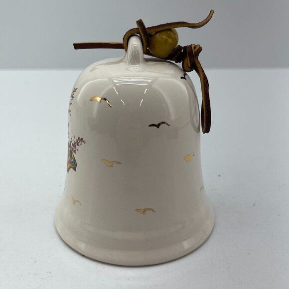 Vintage Porcelain Bell Hand Painted Butterfly Design Home Decor Accent 4.25" - Picture 11 of 13